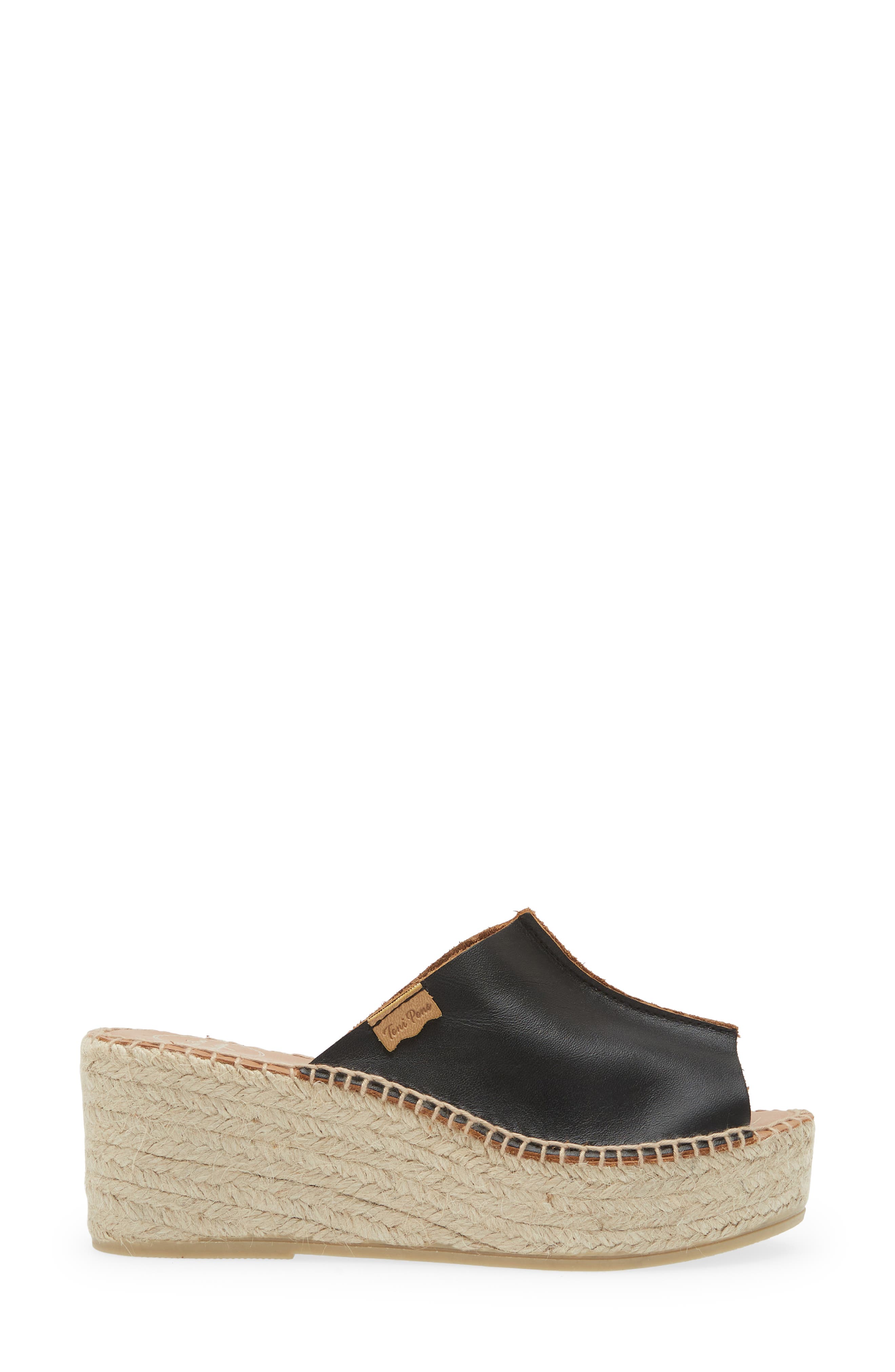 Toni Pons Ivonne Espadrille Platform Wedge Slide Sandal, Alternate, color, Black
