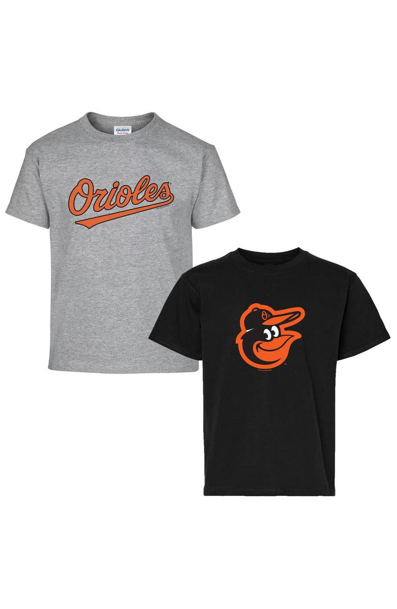 SOFT AS A GRAPE Youth Soft as a Grape Black/Gray Baltimore Orioles Two-Pack T-Shirt Set, Main, color, Black