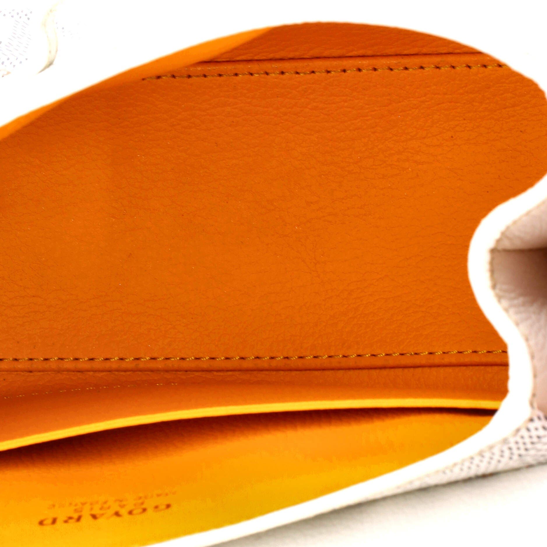 Pre-Owned Goyard Saigon Top Handle Bag Coated Canvas with Leather Mini, Alternate, color, White