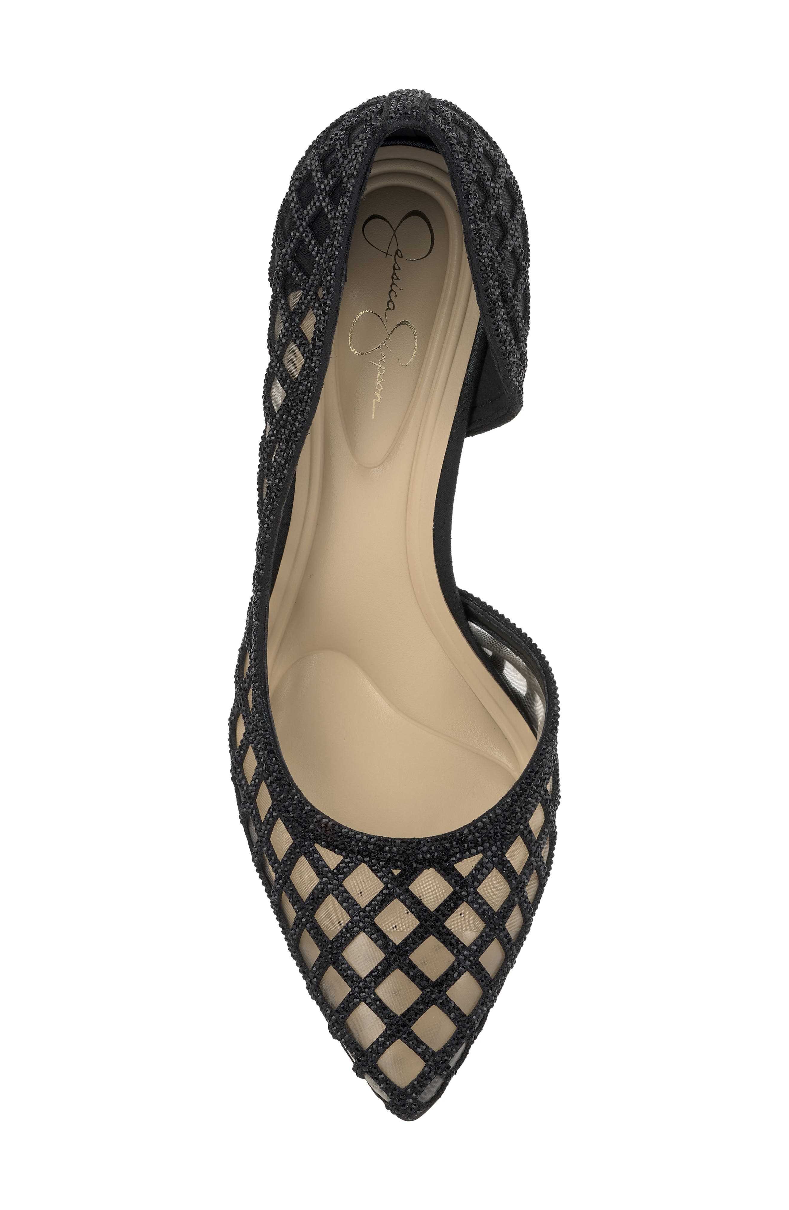 Jessica Simpson Prizma 8 Half d'Orsay Pump, Alternate, color, Black Rhinestone