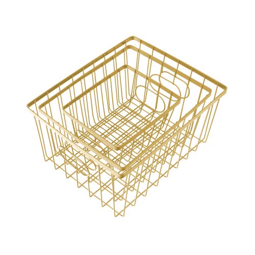 Happimess Camden Vintage Industrial Handmade Wire Metal Nesting Storage Baskets In Gold