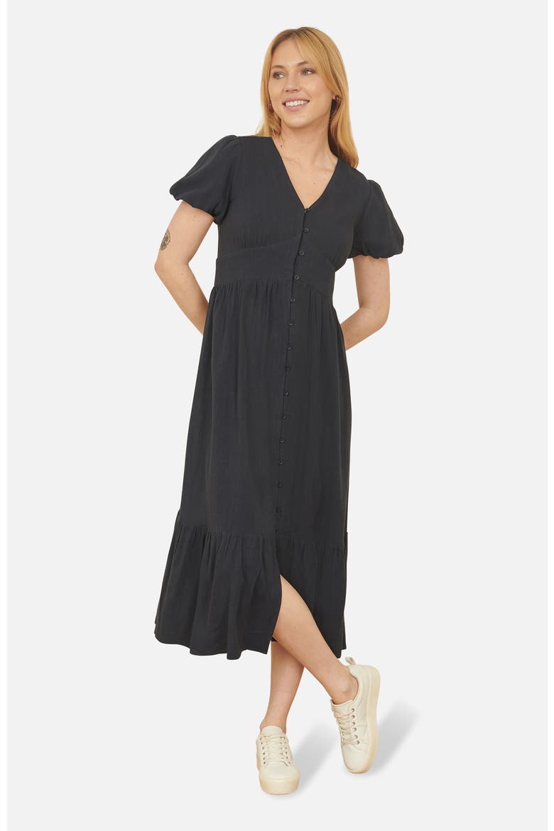 Button Through Midi Dress, Main, color, Navy