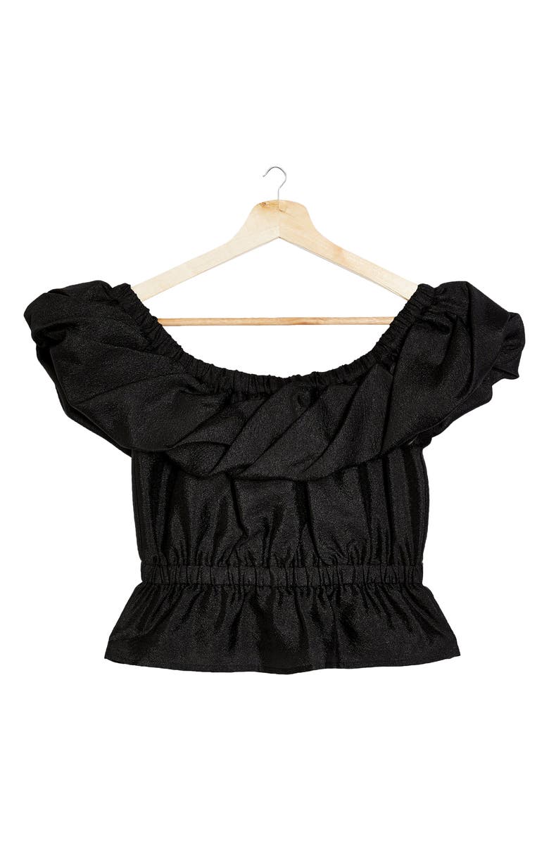 Topshop Textured Bardot Blouse, Alternate, color, 