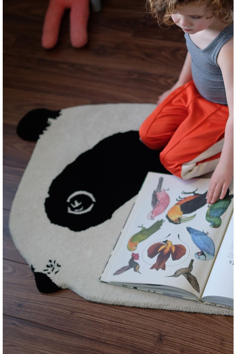 Panda Wool Rug, Alternate, color, MULTI COLORED