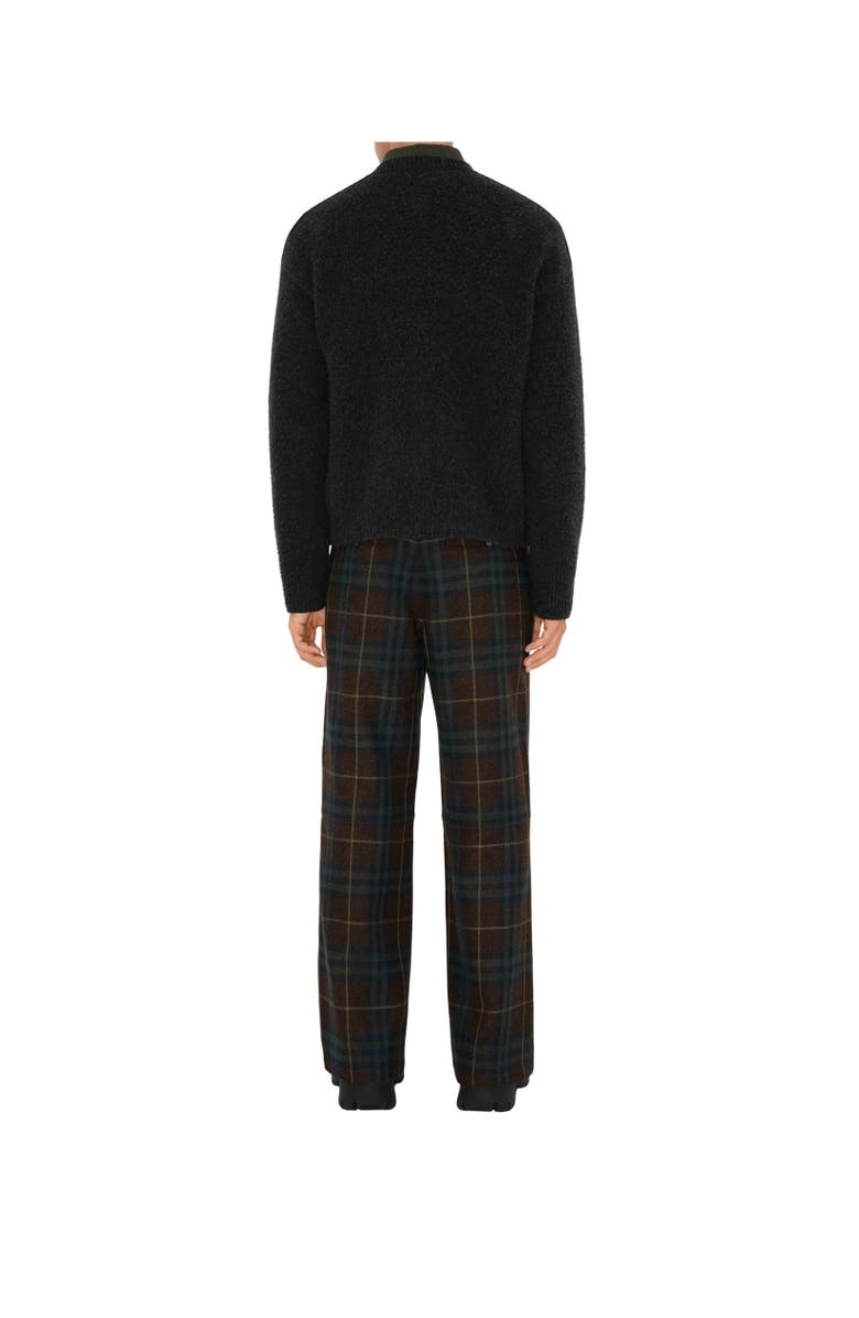 Burberry Check Wool Zip Trousers, Alternate, color, 