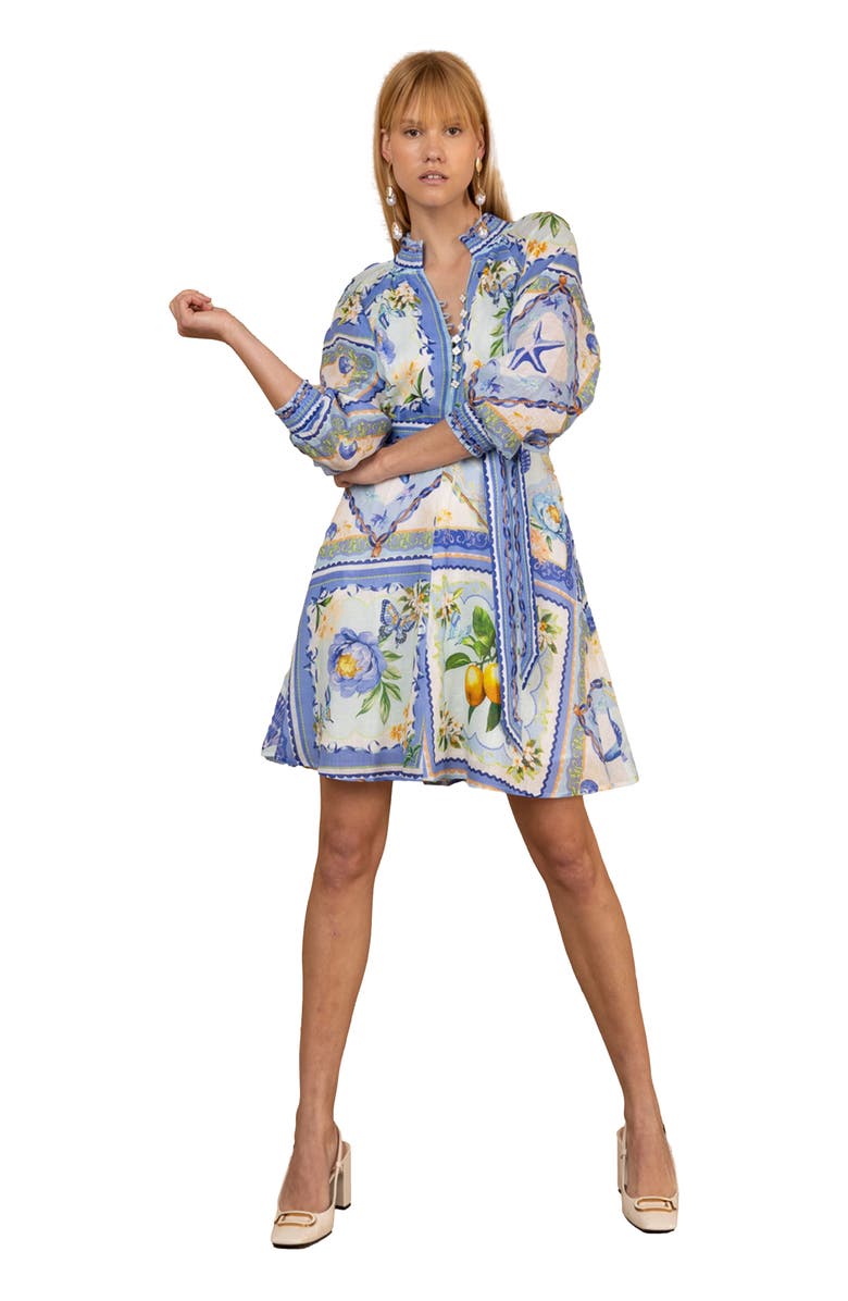 Hale Bob Lakelynn Linen Dress, Alternate, color, Blue