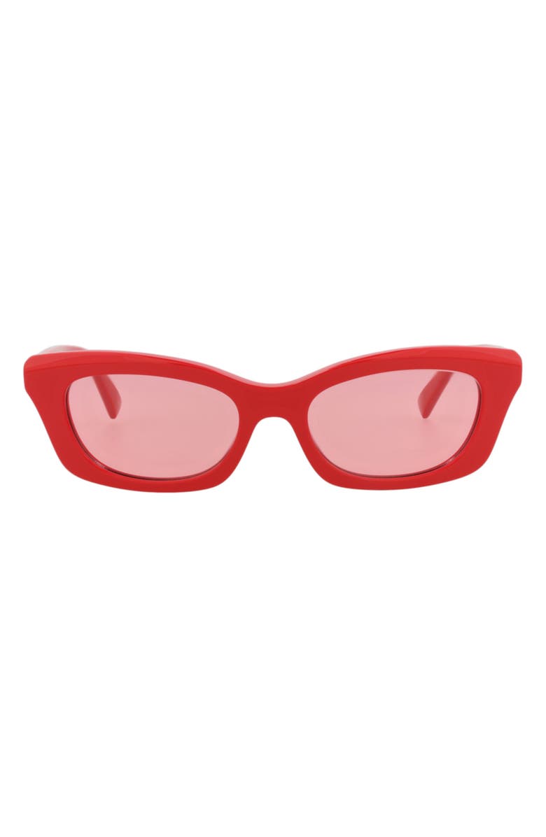 McQueen 52mm Rectangular Sunglasses, Main, color, Red Red Pink