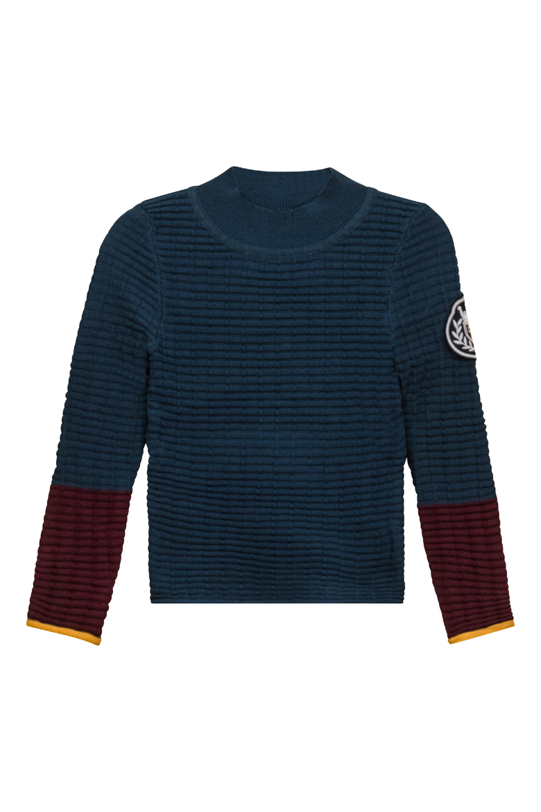 Long Sleeve Mock Neck Ribbed Top, Main, color, Teal