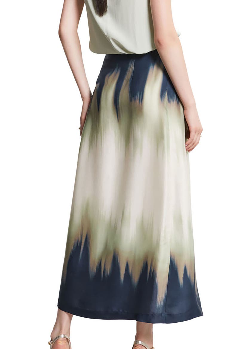 Printed Viscose Long Skirt, Alternate, color, Blue