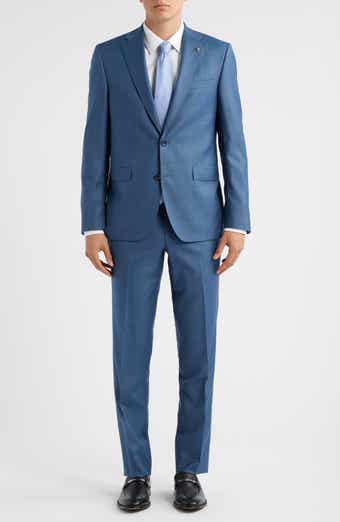 Jack Victor Esprit Regular Fit Blue Super 110s Sharkskin Suit