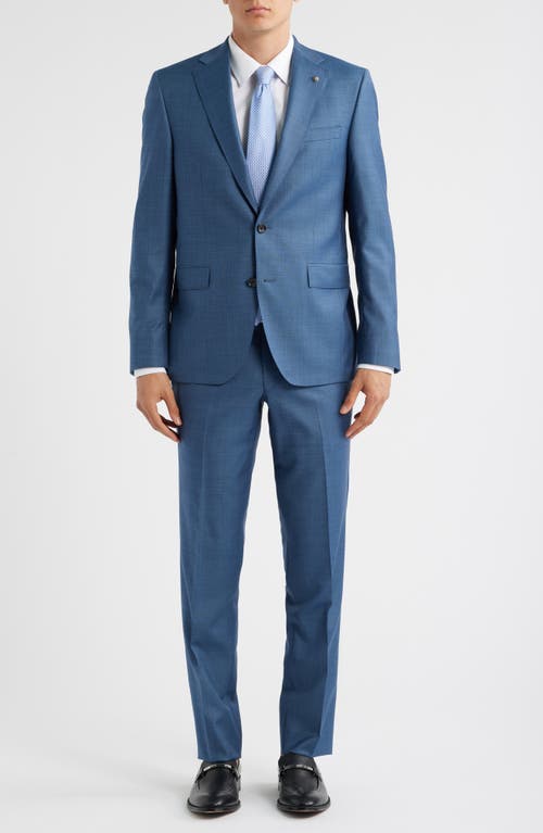 Jack Victor Esprit Regular Fit Blue Super 110s Sharkskin Suit In Blue