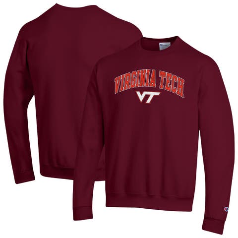 Men's Champion  Maroon Virginia Tech Hokies Arch Over Logo Pullover Sweatshirt