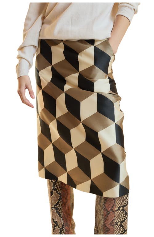 Cynthia Rowley Silk Wool Midi Skirt