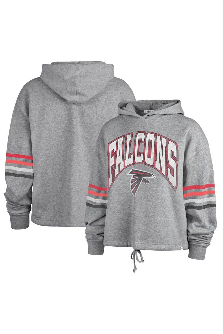 Women's '47 Heather Gray Atlanta Falcons Upland Bennett Pullover Hoodie, Main, color, Gray