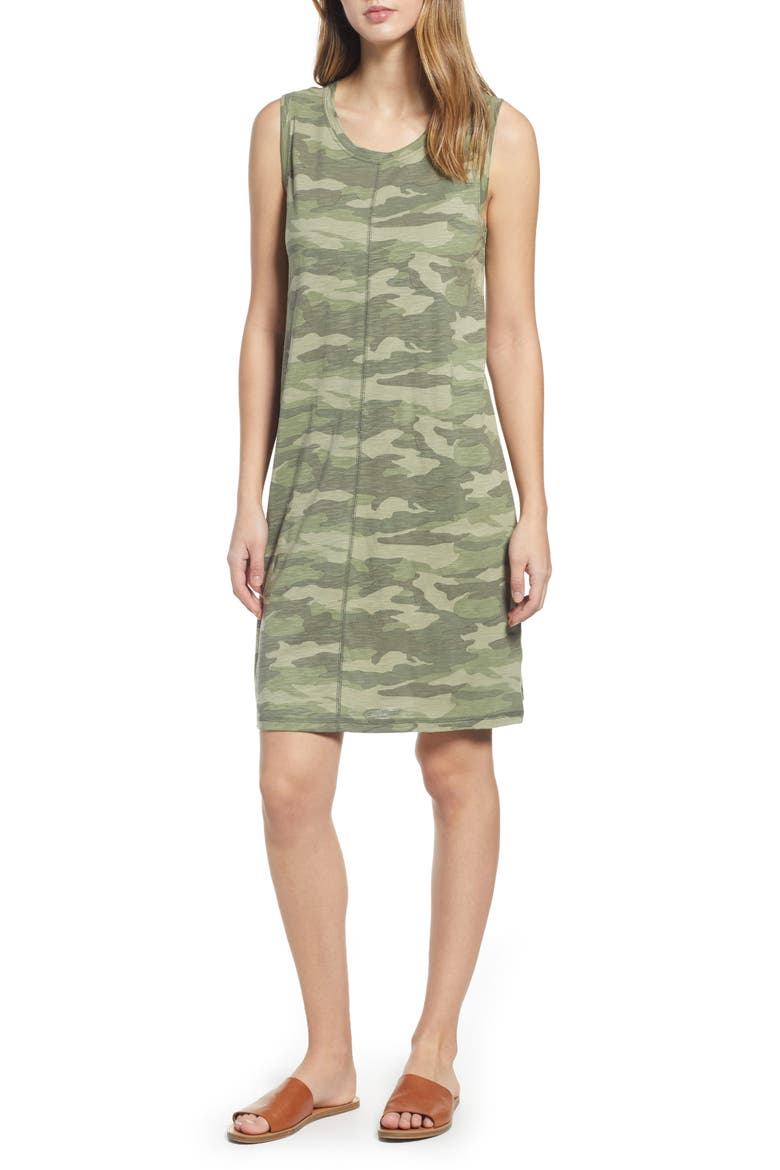 Muscle Tank Dress, Main, color, GREEN SPRING CAMO