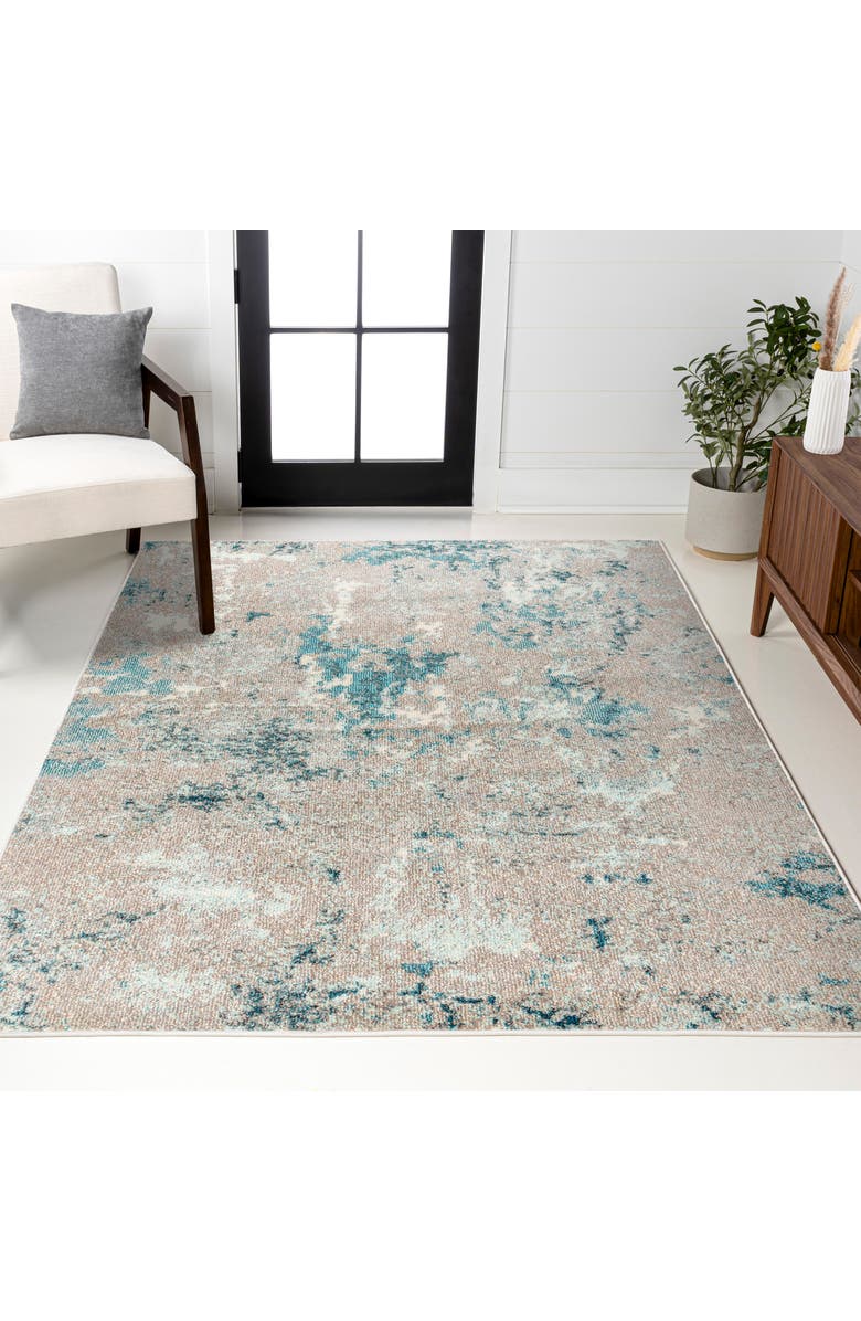 JONATHAN Y Contemporary POP Modern Abstract Vintage Faded Area Rug, Alternate, color, Blue/Gray