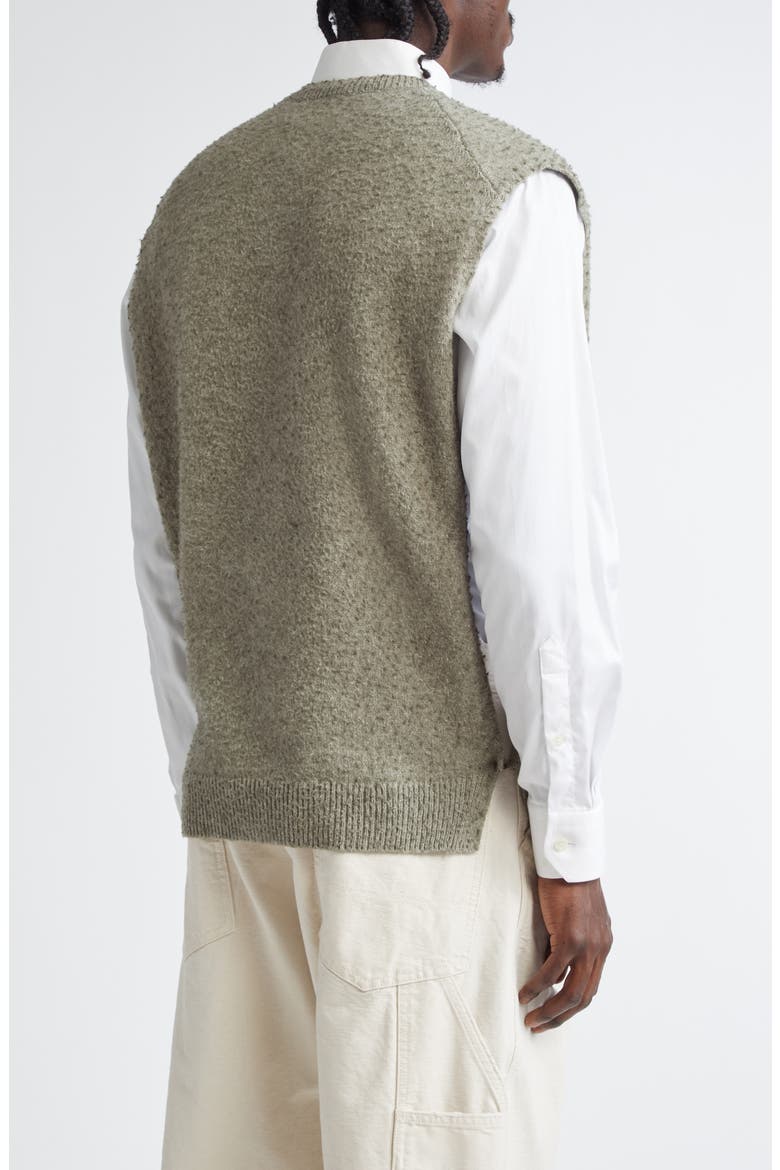 Pilled Wool & Cotton Sweater Vest, Alternate, color, SAGE GREEN