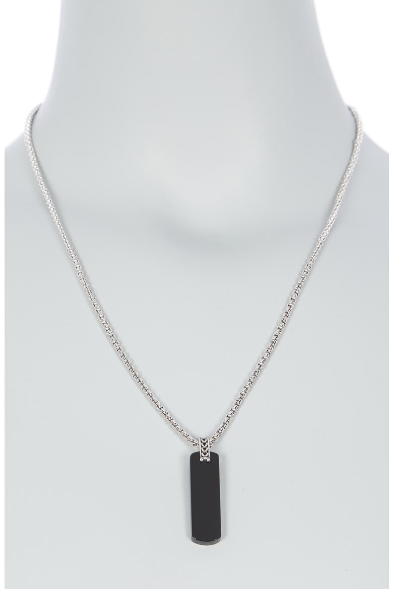 Sterling Silver Onyx Pendant Necklace, Alternate, color, BLACK