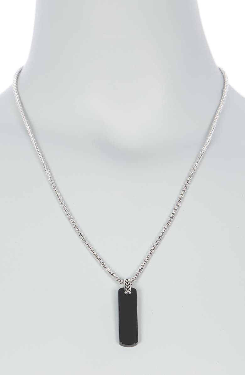 EFFY Sterling Silver Onyx Pendant Necklace, Alternate, color, Black