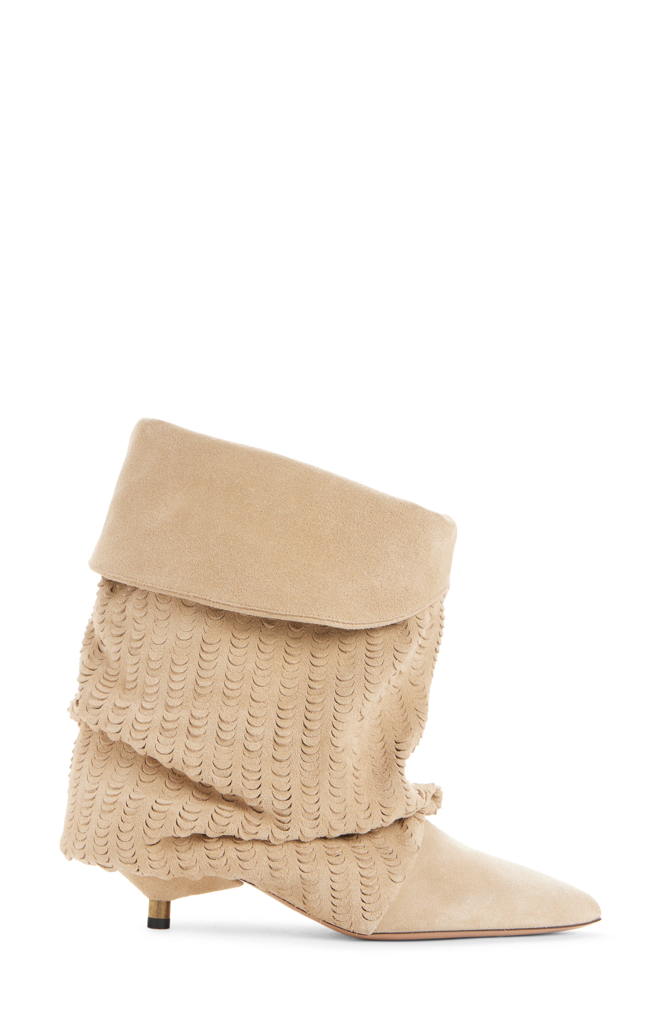 Isabel Marant Edrika Perforated Pointed Toe Bootie, Alternate, color, Deep Beige