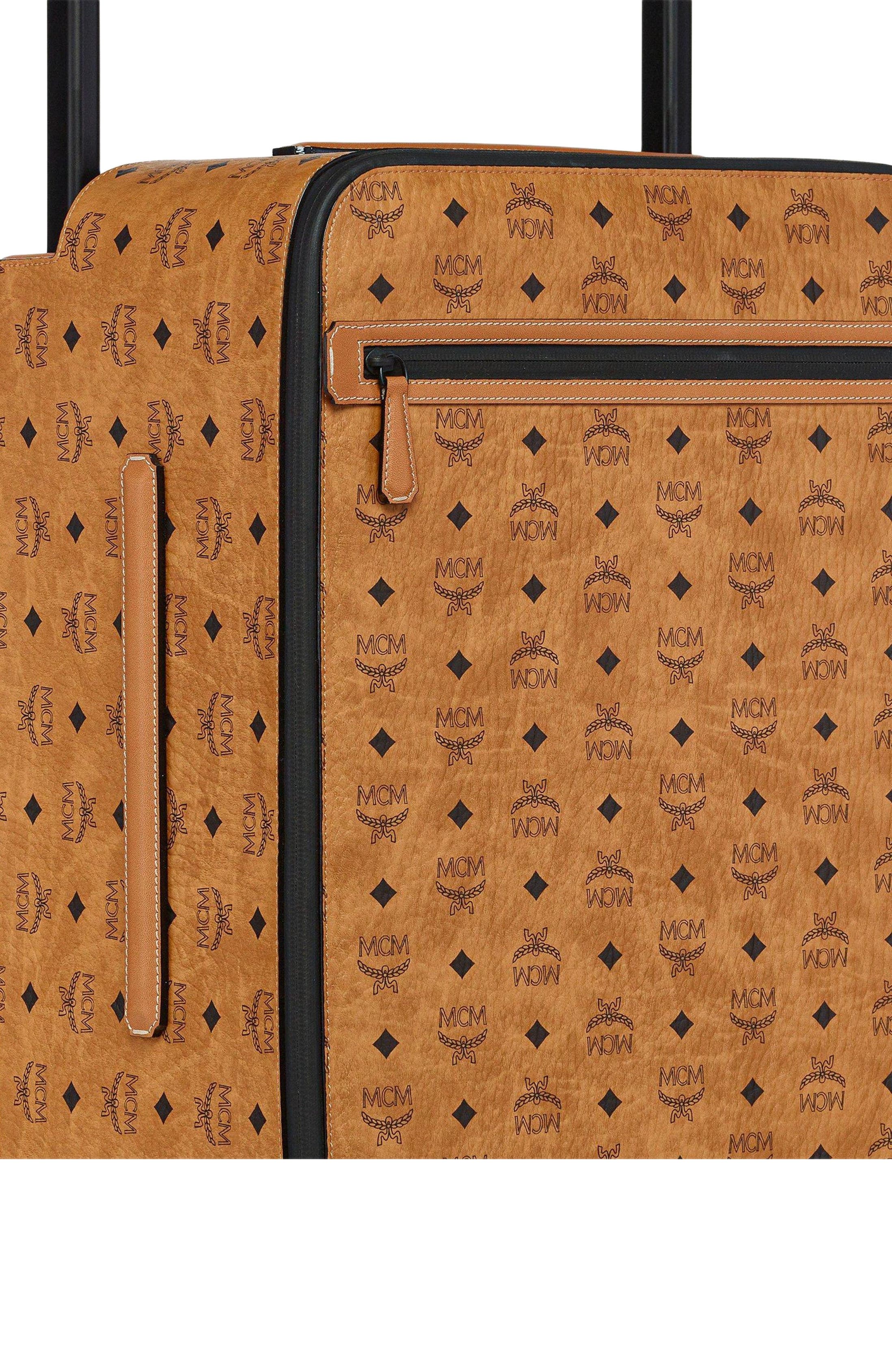 MCM Ottomar Cabin Trolley in Visetos, Alternate, color, Cognac