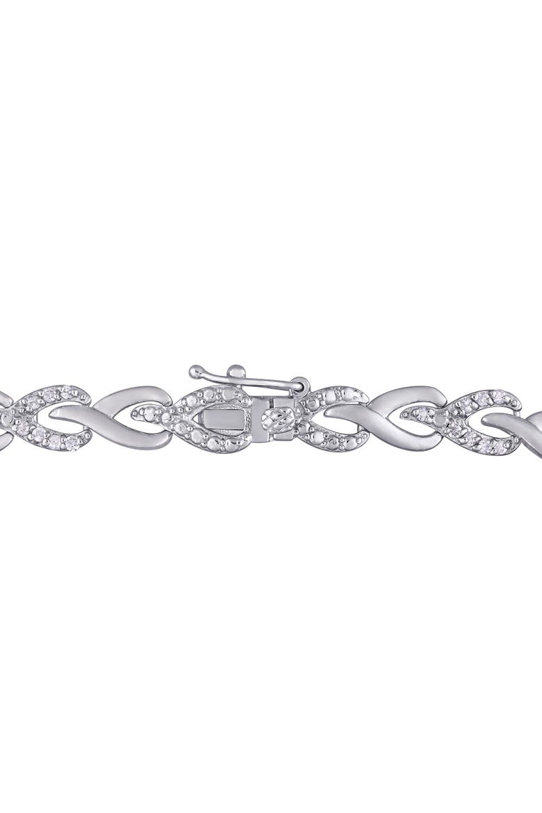 1 CTW Diamond Bracelet Sterling Silver, Alternate, color, Sterling Silver
