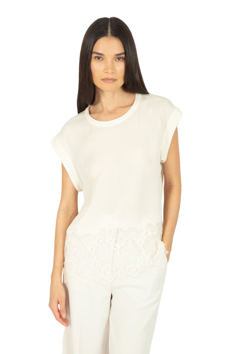 SECRET MISSION Evrin Top, Alternate, color, Vintage Crème