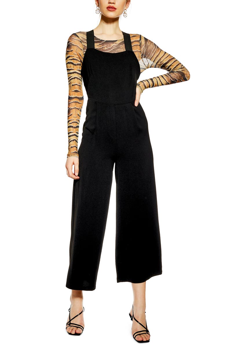 Topshop Elastic Strap Jumpsuit, Main, color,