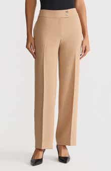 KASPER Flat Front Wide Leg Pants