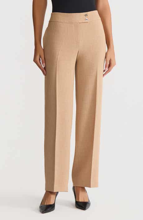 KASPER Flat Front Wide Leg Pants