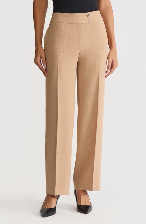 Kasper Flat Front Wide Leg Pants In Gold