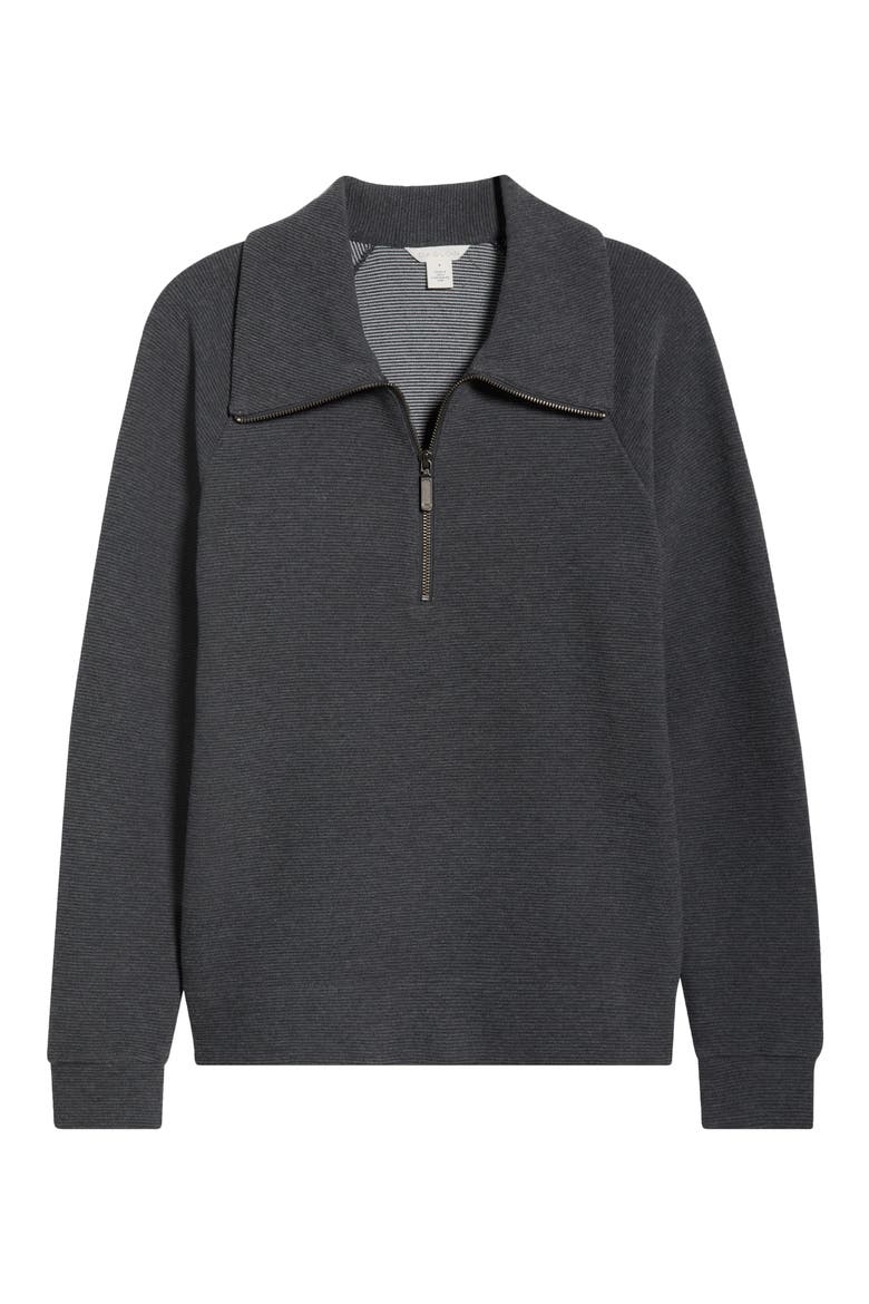 Ottoman Half Zip Pullover, Alternate, color, GREY DARK CHARCOAL HEATHER