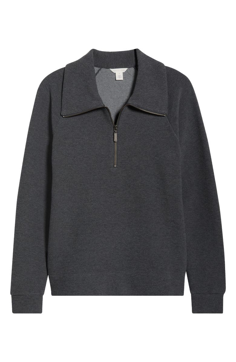 Caslon<sup>®</sup> Ottoman Half Zip Pullover, Alternate, color, Grey Dark Charcoal Heather