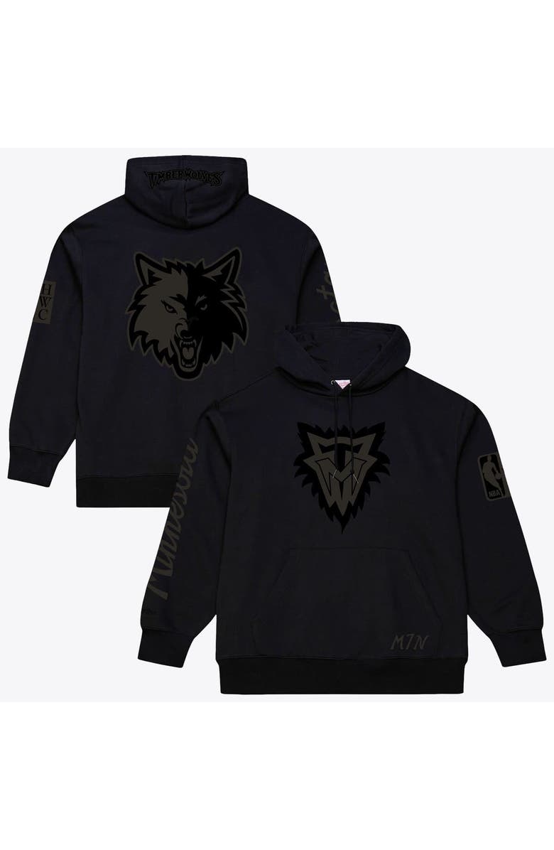 Mitchell & Ness Men's Mitchell & Ness Black Minnesota Timberwolves Phantom Fleece Hoodie, Main, color, Black