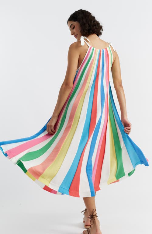Chinti & Parker Rainbow Cotton Swing Dress In Rainbow