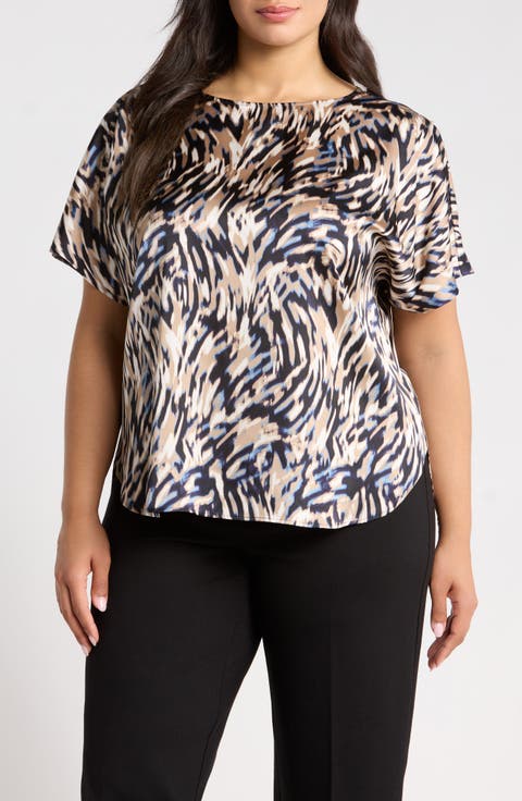 Print Bateau Neck Top