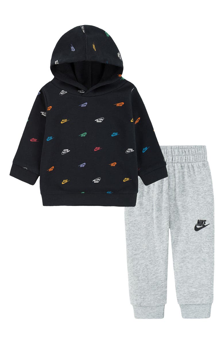 Nike Kids' Sportswear Club Graphic Hoodie & Sweatpants Set, Main, color, Dark Grey Heather