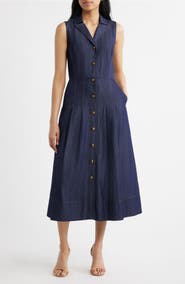 Vince Camuto Sleeveless Denim Midi Dress