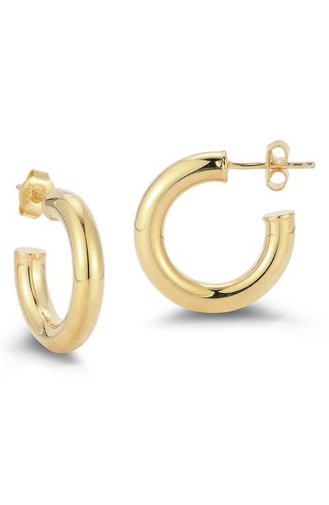 14k Rose Gold Plated Hoop Earrings