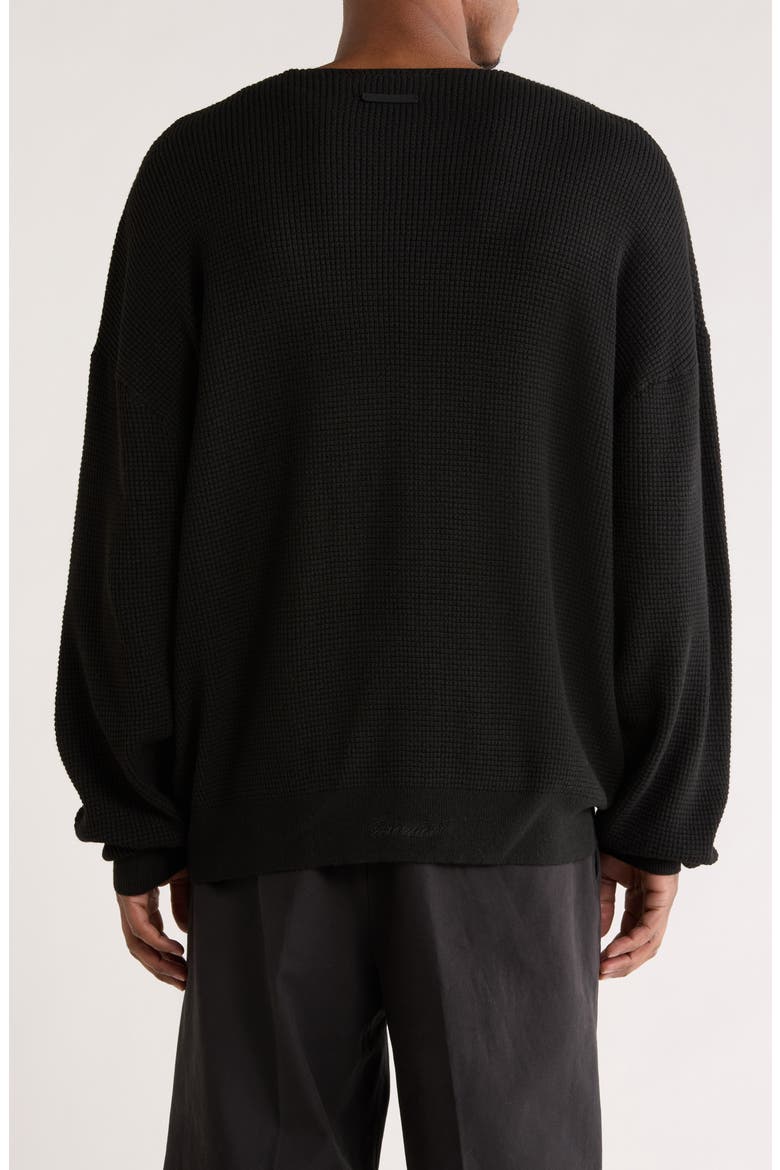 Signature Waffle '90s Crewneck Sweatshirt, Alternate, color, VINTAGE BLACK