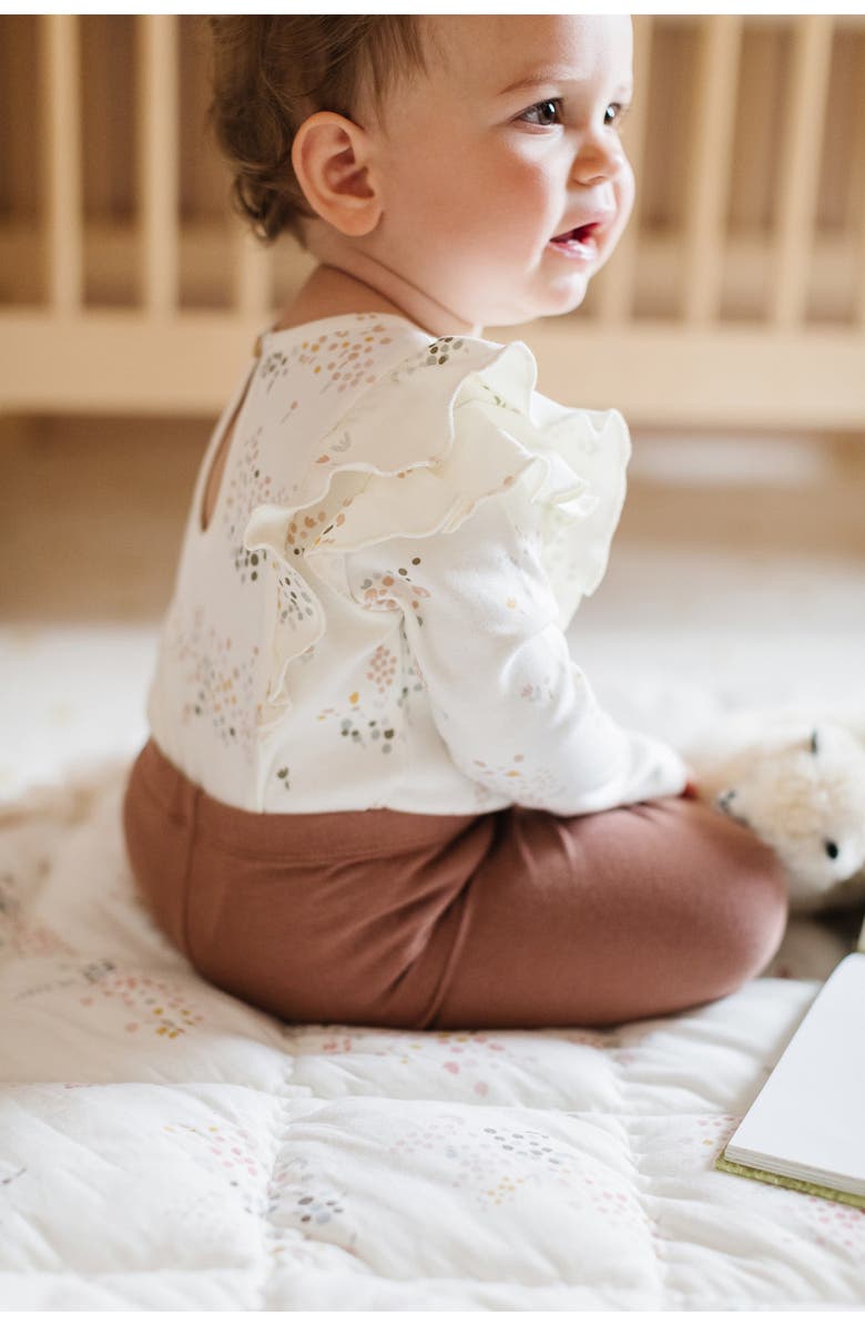 Pehr Flower Patch Organic Cotton Bodysuit, Alternate, color, 