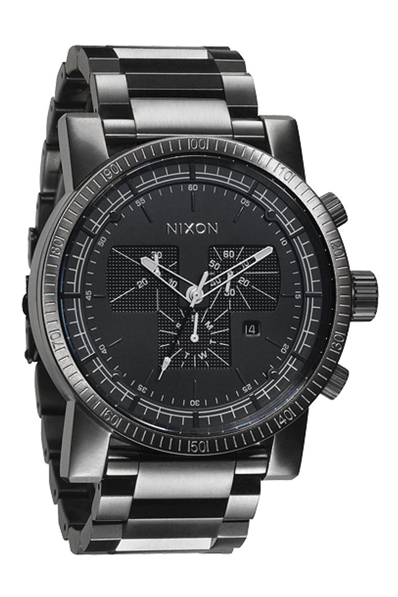 'The Magnacon' Bracelet Watch, Main, color, GUNMETAL