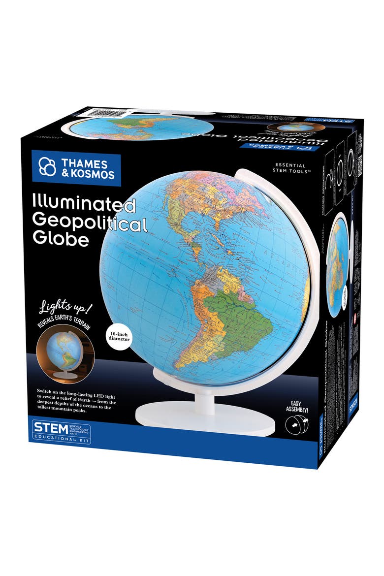 Illuminated Geopolitical Globe, Alternate, color, MULTICOLORED
