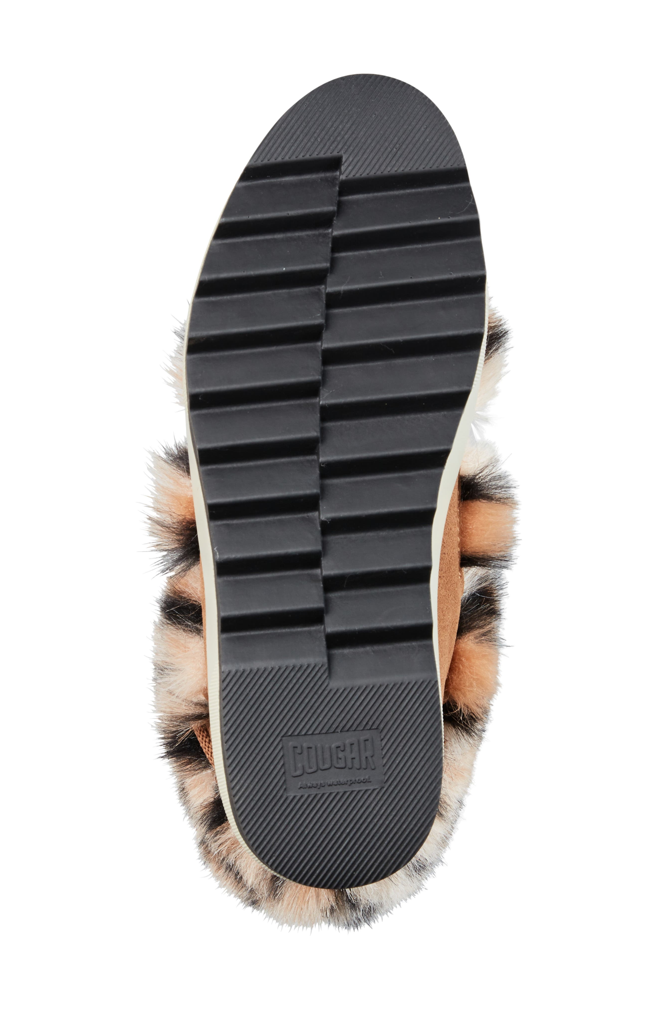Vanity Faux Fur Trim Waterproof Bootie, Alternate, color, OAK
