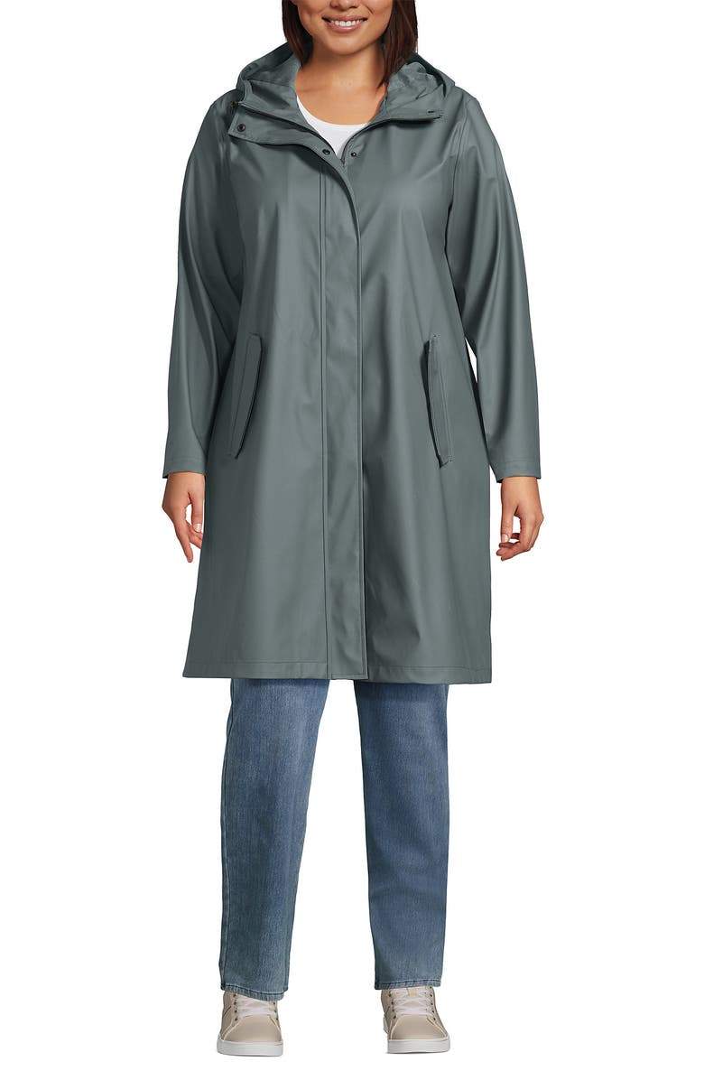 Lands' End Squall Rain Slicker Coat, Main, color, Evening Forest