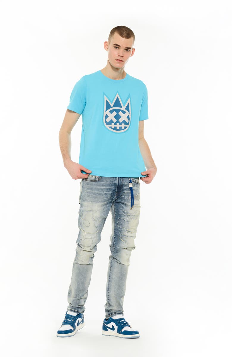 Cult of Individuality Rocker Rip & Repair Slim Fit Straight Leg Jeans, Alternate, color,