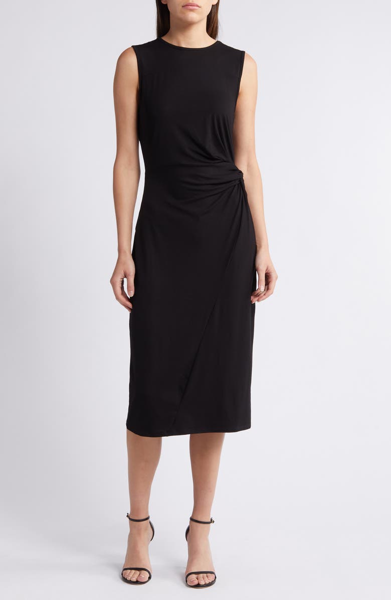 Halogen<sup>®</sup> Side Twist Midi Dress, Main, color, 