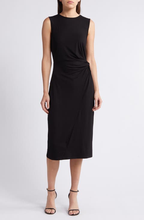 Side Twist Midi Dress