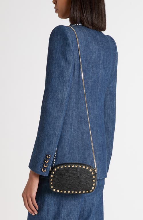 Valentino Garavani Mini Rockstud Leather Crossbody Bag In Black