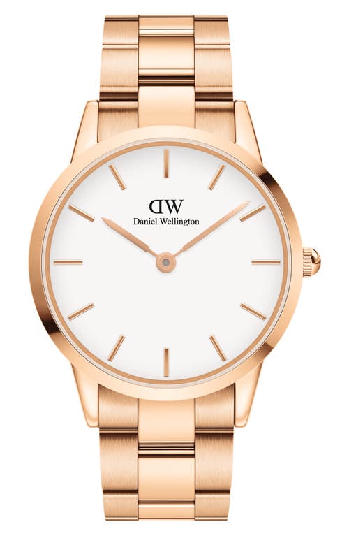 Daniel Wellington Iconic Bracelet Watch, 40mm in Rose Gold/Eggshell 